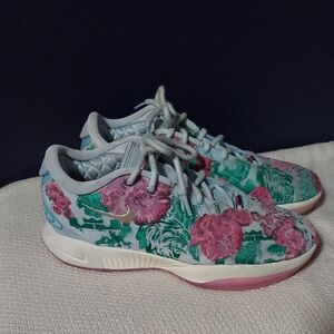 Nike LeBron Grandma's Couch Pink and Green Sneakers